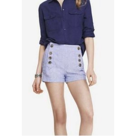 Express Pants - Express Sailor Linen Shorts Size 00